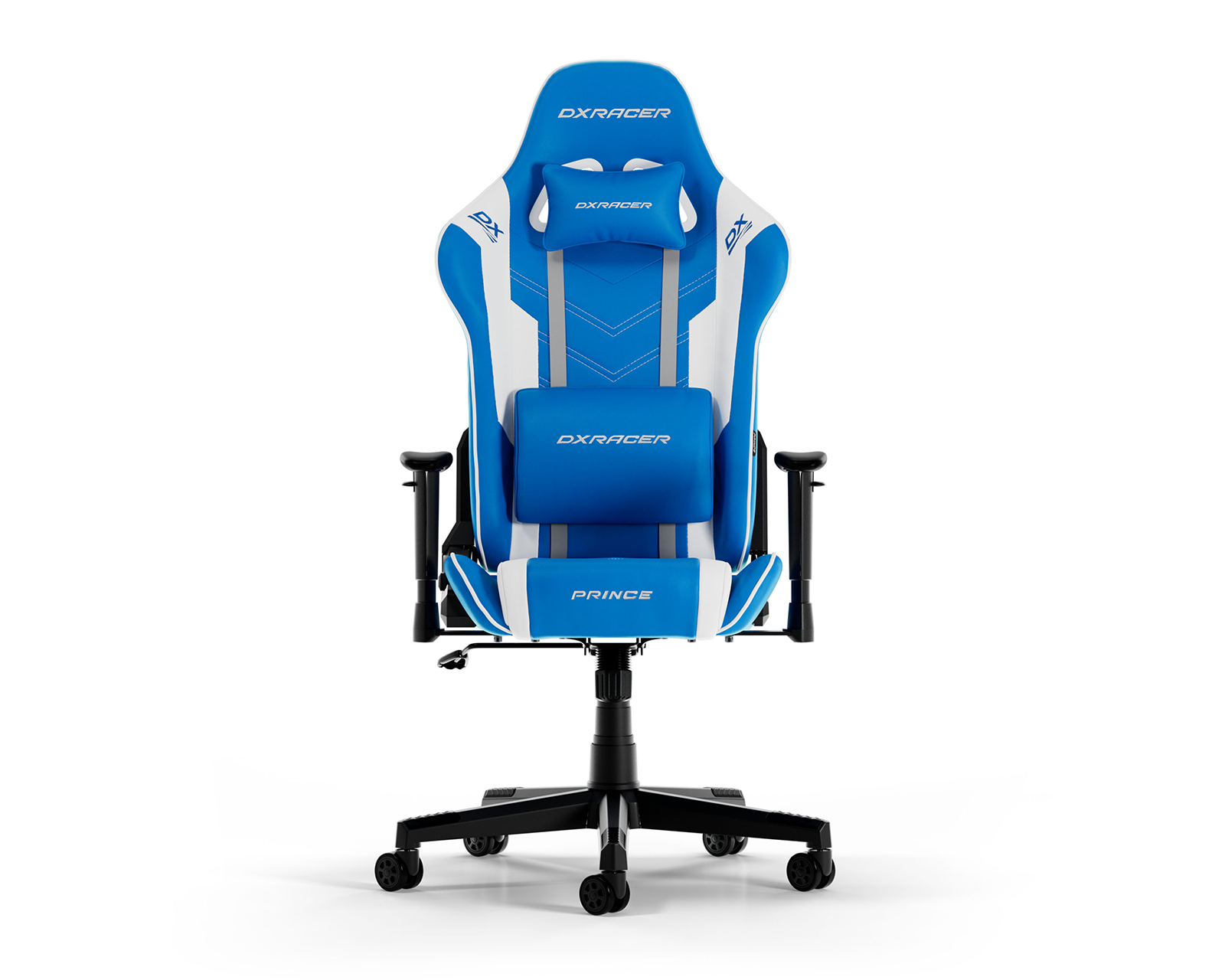 DXRacer PRINCE L Blue & White PVC Leather   DXRacer Europe.com